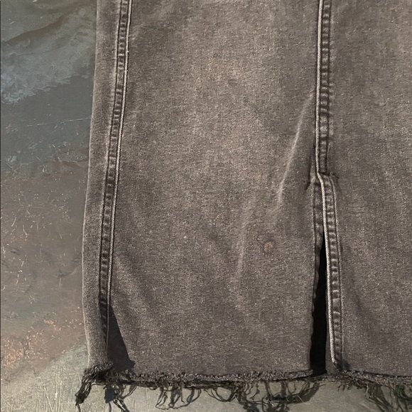 Women's Distressed Black Denim Skirt - Picture 4 of 5